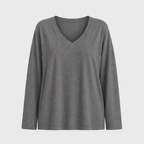 Women’s relaxed v-neck long sleeve blouse Fashion Grand