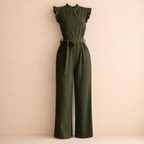 Women’s elegant sleeveless jumpsuit with waist belt Fashion Grand