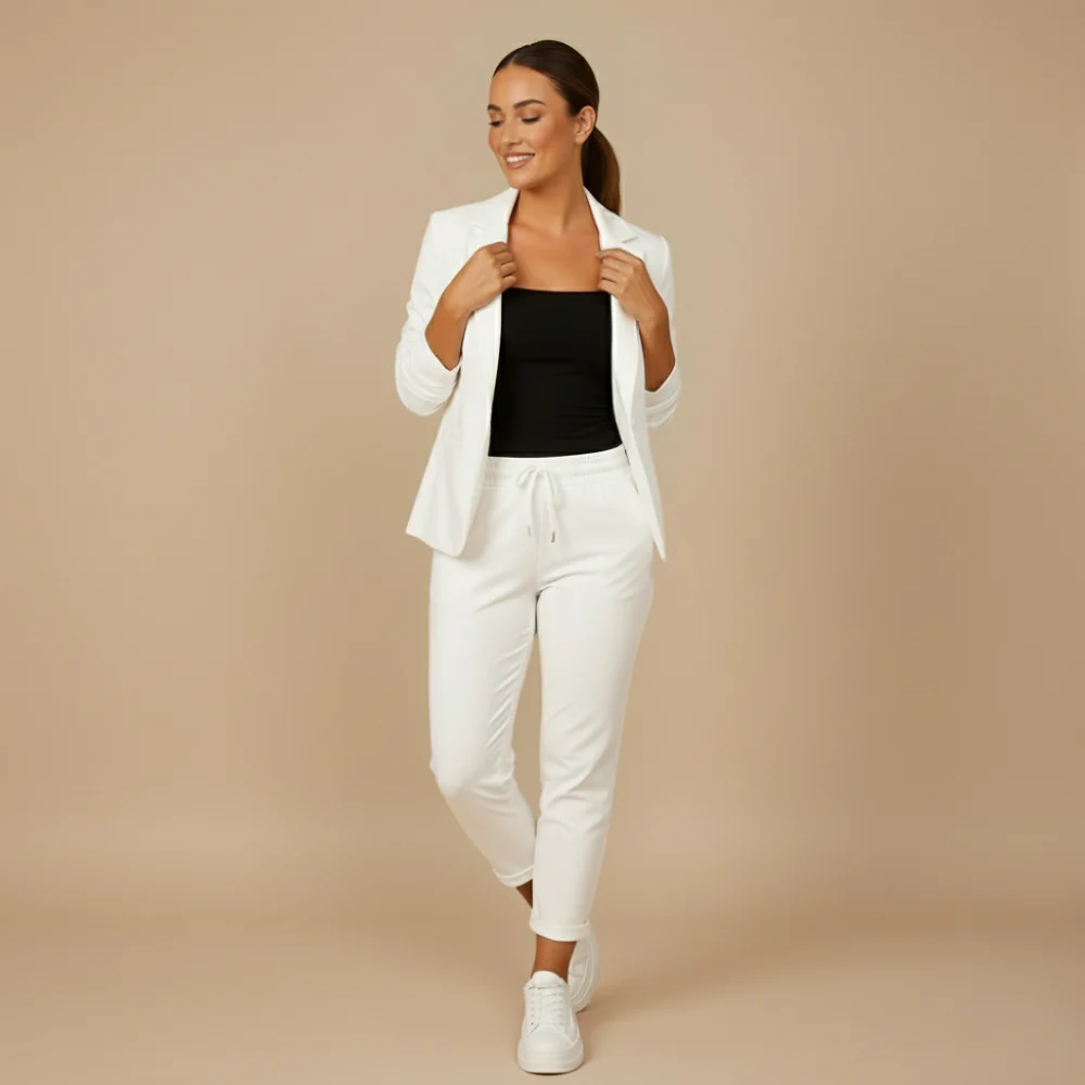 Women's Office Blazer Jogging Trousers Set Fashion Grand