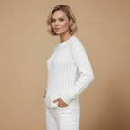 Women’s round neck long sleeve knit sweater