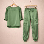 Women’s relaxed set with long-sleeved top and loose-fit pants Fashion Grand
