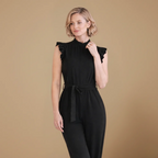 Women’s elegant sleeveless jumpsuit with waist belt Fashion Grand