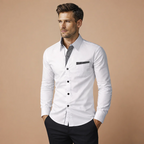 Men’s slim fit long sleeve shirt for casual wear and refined style Fashion Grand