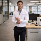 Men’s slim fit long sleeve shirt for casual wear and refined style Fashion Grand