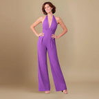 Women’s casual wide-leg jumpsuit with halter back Fashion Grand