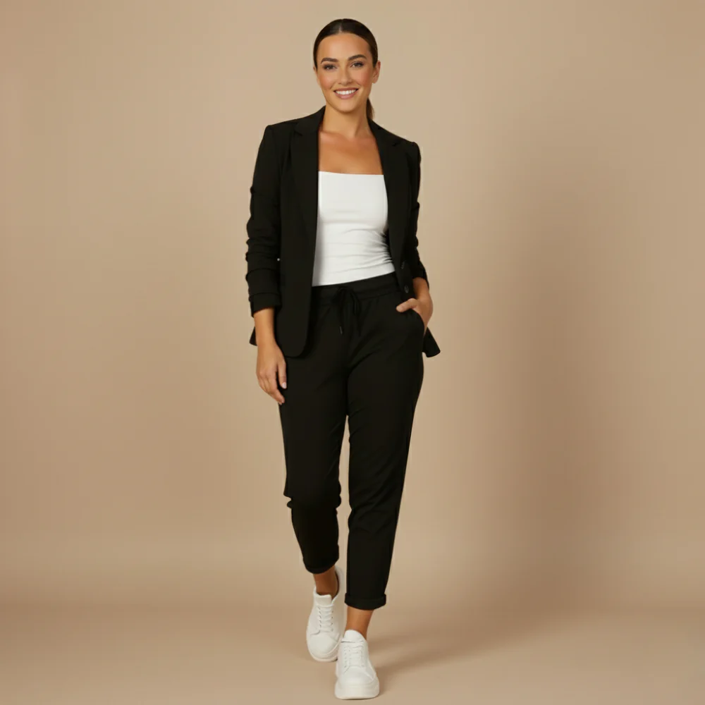 Women's Office Blazer Jogging Trousers Set Fashion Grand