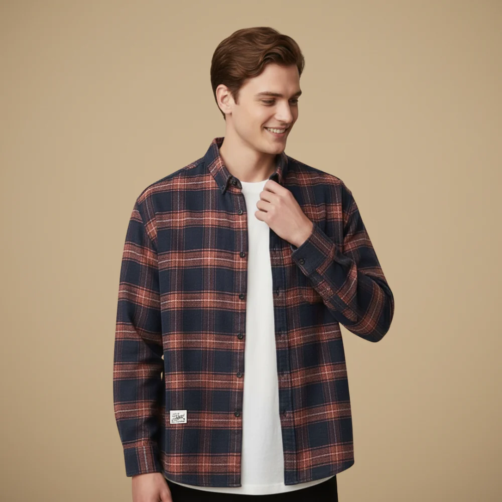 Men's Classic Plaid Button Down Shirt Fashion Grand