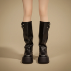 Women's buckle detail platform boots Fashion Grand