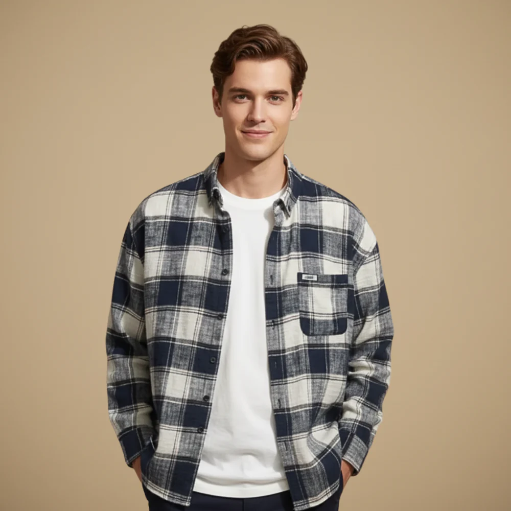 Men's Classic Plaid Button Down Shirt Fashion Grand