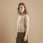 Ladies Fine Knit Long Sleeve Button Front Cardigan Fashion Grand