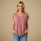 Casual V-Neck Short Sleeve Women's Top Fashion Grand