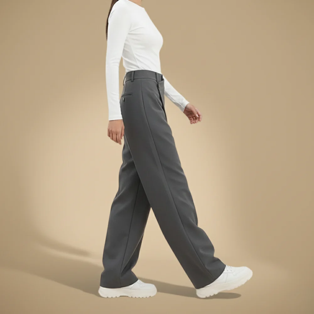 Women's high waist straight leg suit trousers