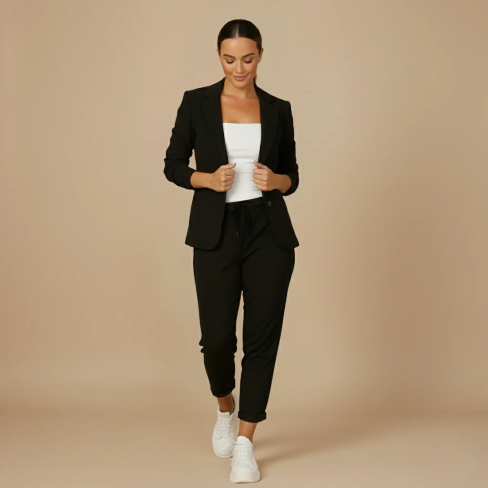 Women's Office Blazer Jogging Trousers Set Fashion Grand