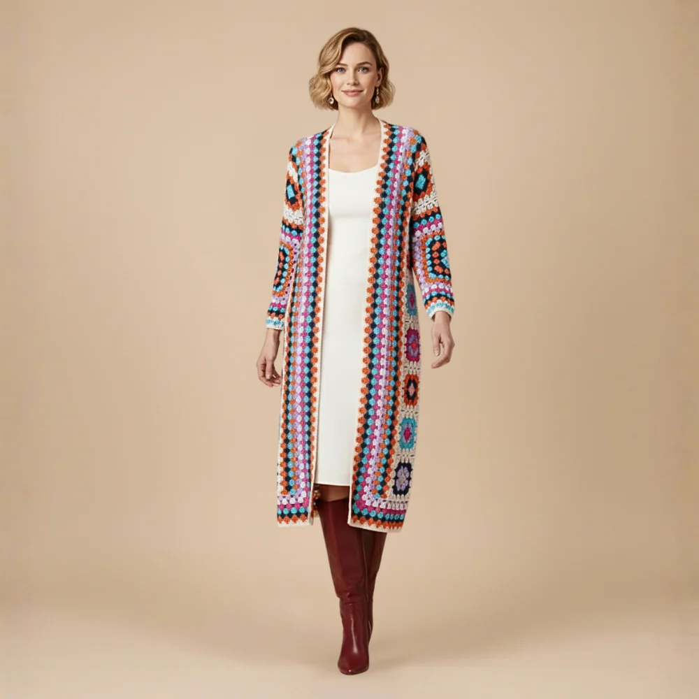Women's long open front cardigan scarf style layering piece Fashion Grand