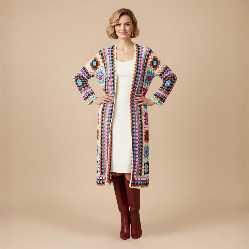 Women's long open front cardigan scarf style layering piece Fashion Grand