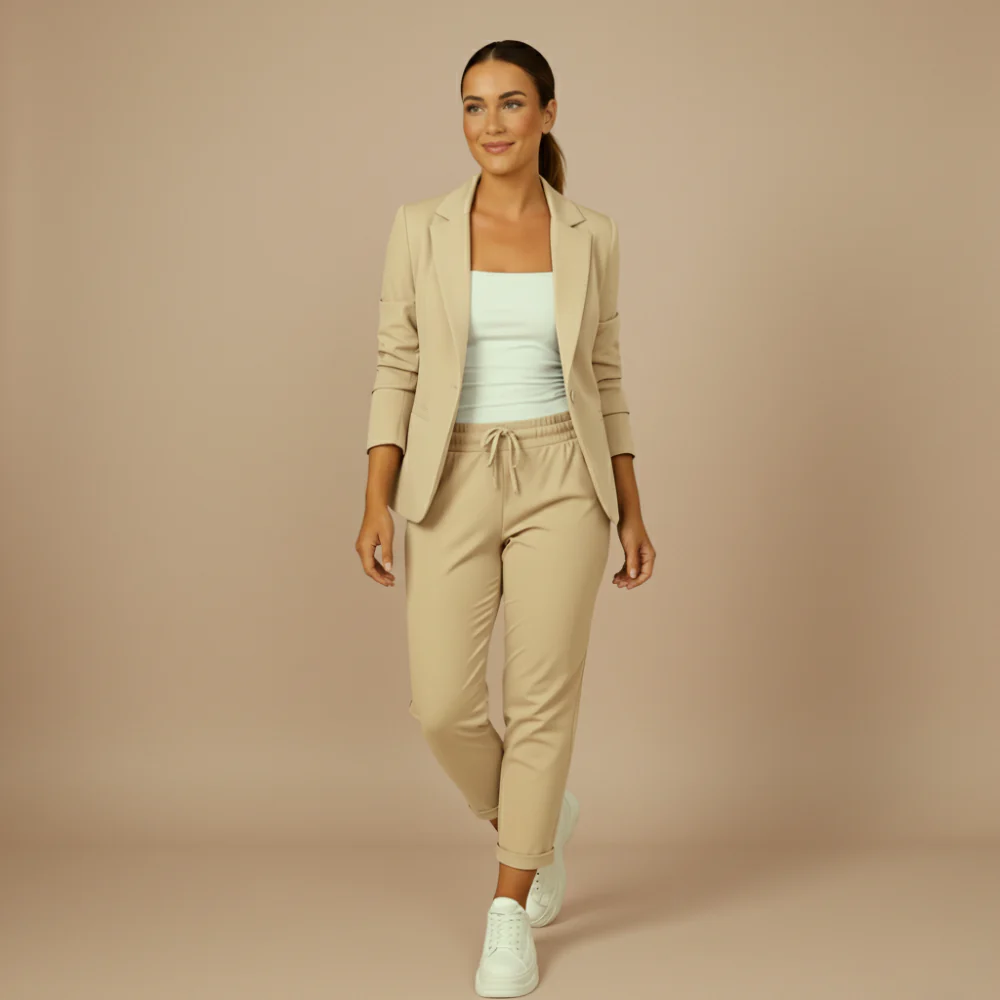 Women's Office Blazer Jogging Trousers Set Fashion Grand