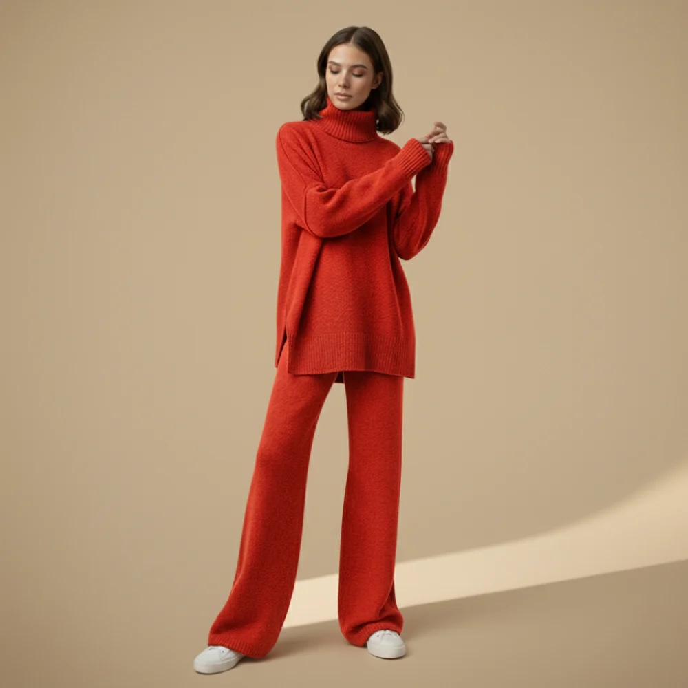 Women’s Chunky Knit Two Piece Set Fashion Grand