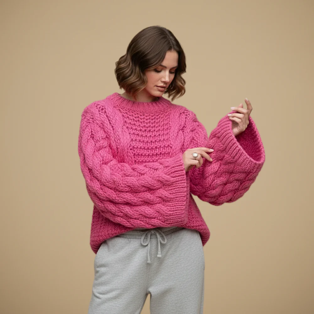 Women's Chunky Cable Pattern Sweater Fashion Grand