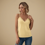 Lace Trim V-Neck Cropped Camisole Fashion Grand