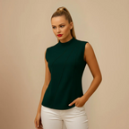 Women's Sleeveless Asymmetrical Draped Blouse Fashion Grand