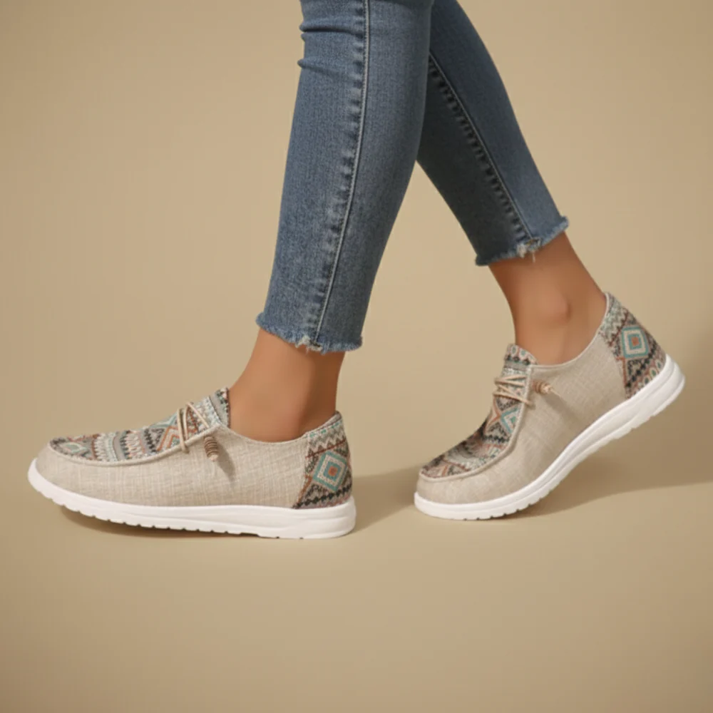 Women's casual patterned slip-on loafers Fashion Grand