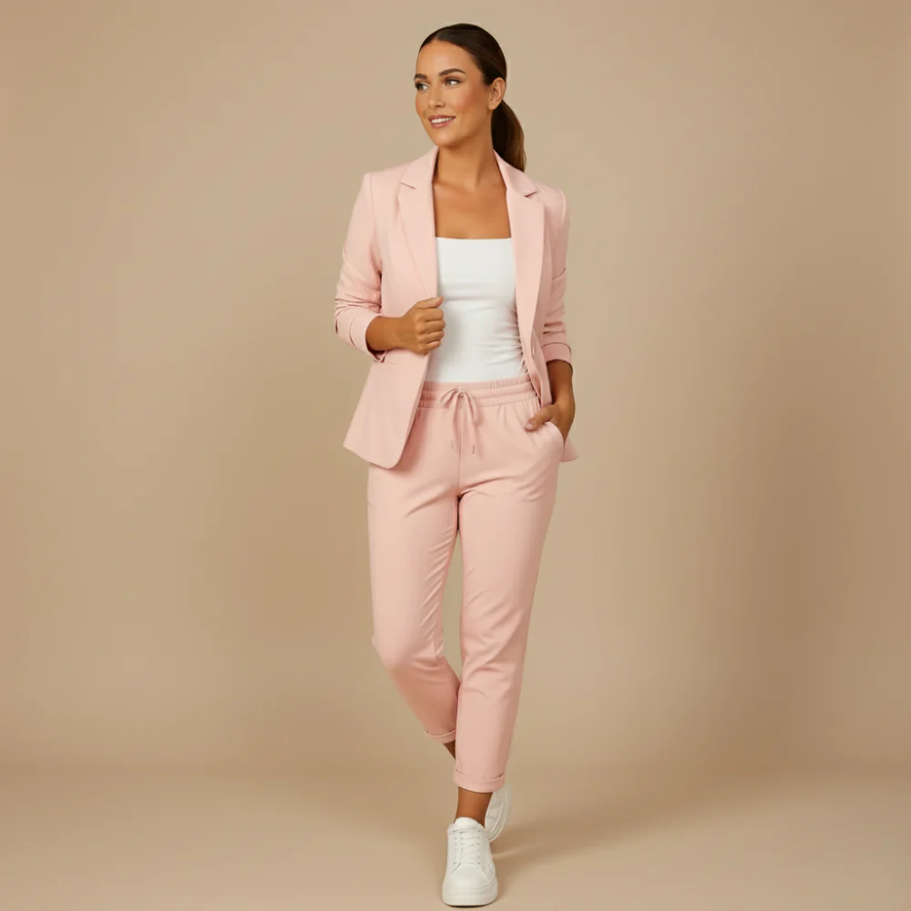 Women's Office Blazer Jogging Trousers Set Fashion Grand