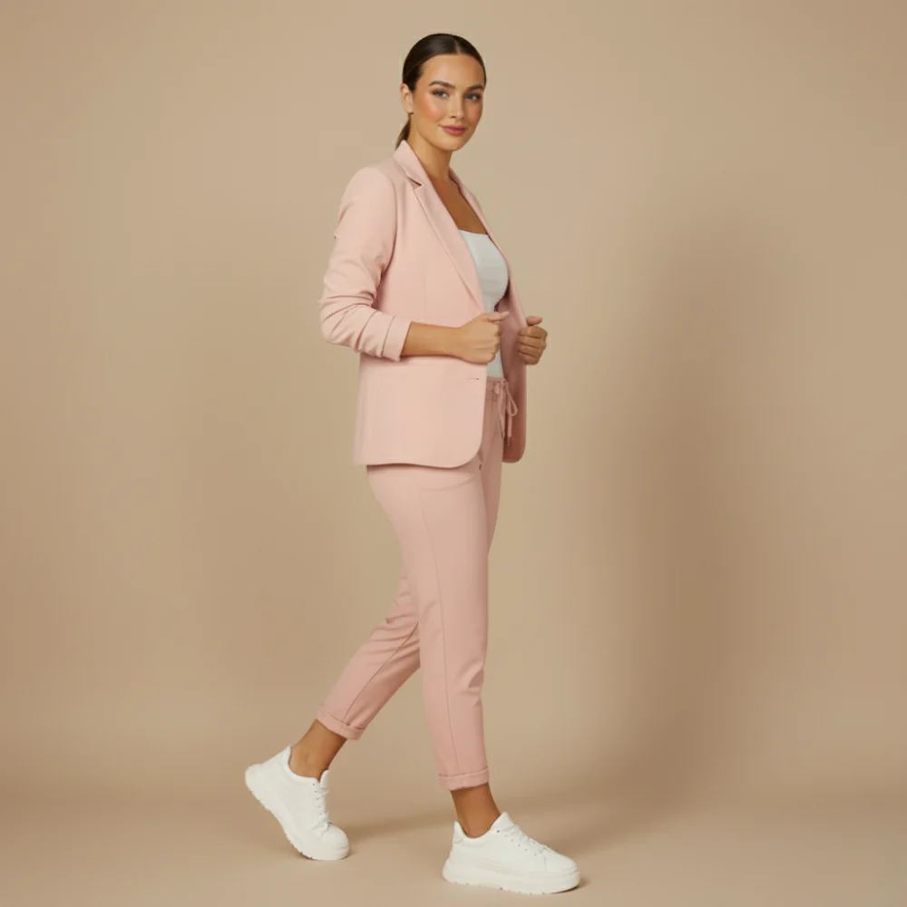 Women's Office Blazer Jogging Trousers Set Fashion Grand